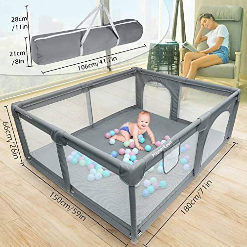 Photo 1 of Large Baby Playpen, Playpen for Babies and Toddlers, Extra Safe with Anti-Collision Foam Playpens for Babies, Indoor & Outdoor Playard for Kids Activity Center with Gate, Large Anti-Fall Playpen