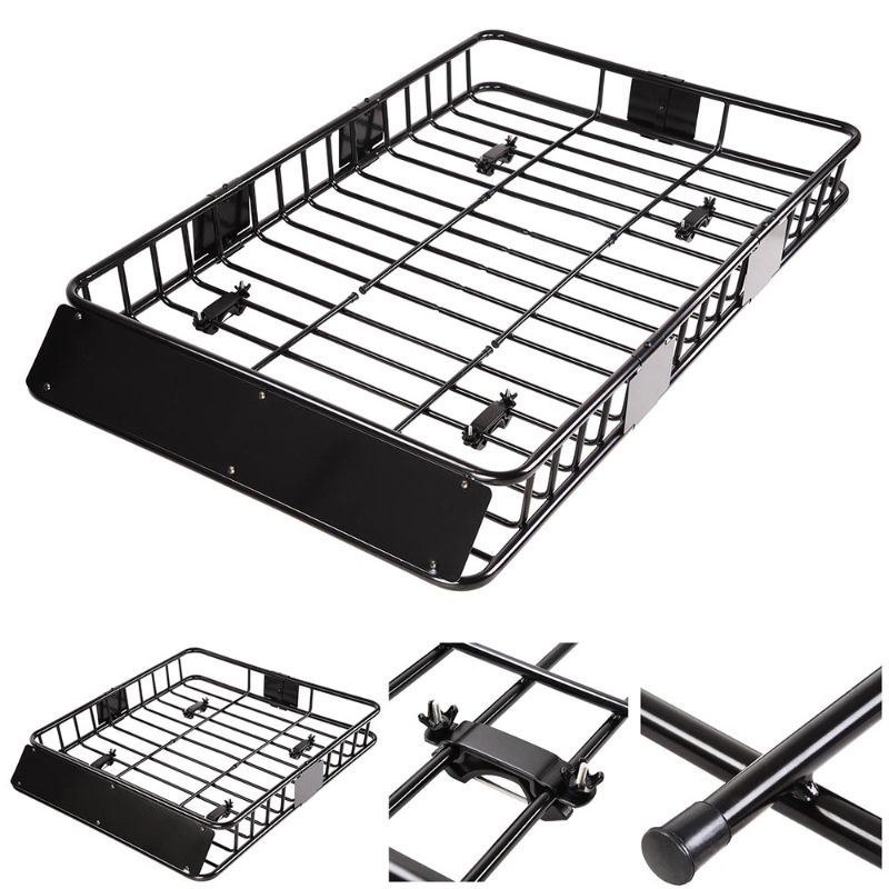 Photo 1 of 64 IN UNIVERSAL ROOF RACK CARGO BASKET CARRIER WAITH 250LBS CAPACITY TOP LUGGAGE HOLDER WITH WIND FARIRING 