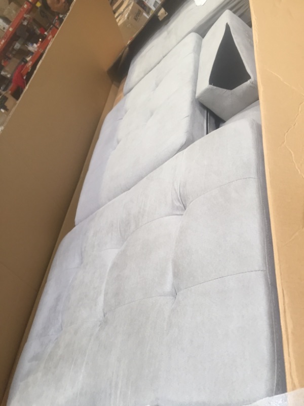 Photo 2 of  Crowningshield Contemporary Chaise Sectional Light Gray - Christopher Knight Home ( REVERSE CHAISE ONLY, NOT COMPLETE ITEM NEEDS OTHER BOXES FOR COMPLETE SOFA )

