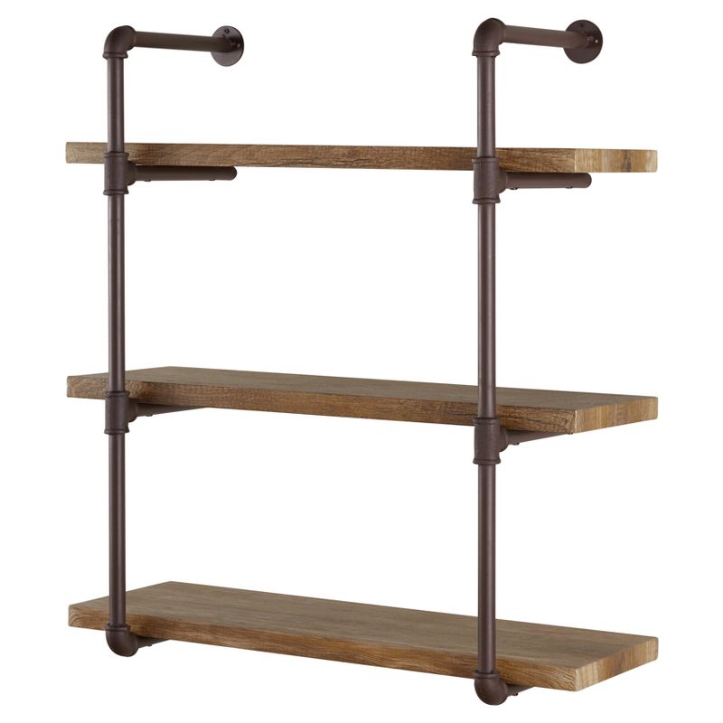 Photo 1 of 35" x 31.5" Three Tier Industrial Pipe Wall Shelf Natura