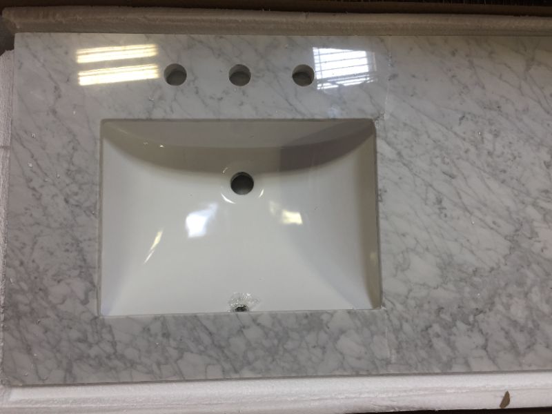 Photo 7 of Altair 69073-CTP-CW Eivissa 73 Inch Stone effects Vanity Top in Calacatta White with White Sink
