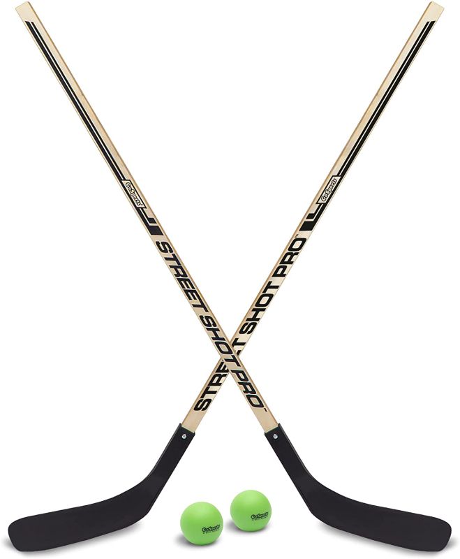 Photo 1 of GoSports Street Hockey, Choose Between Street Hockey Goal Set with Sticks, or Street Hockey Sticks (2 Pack)
