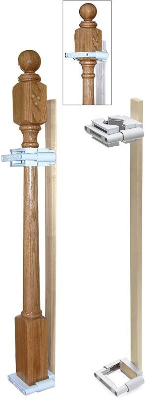 Photo 1 of Safety Innovations No Hole Stairway Baby Gate Mounting Kit - Fits Posts from 2 3/4 inches to 3 5/8 inches Wide with Square or Round Tops - No Adhesives On Or Screws in Your Posts, (1-Pack)

