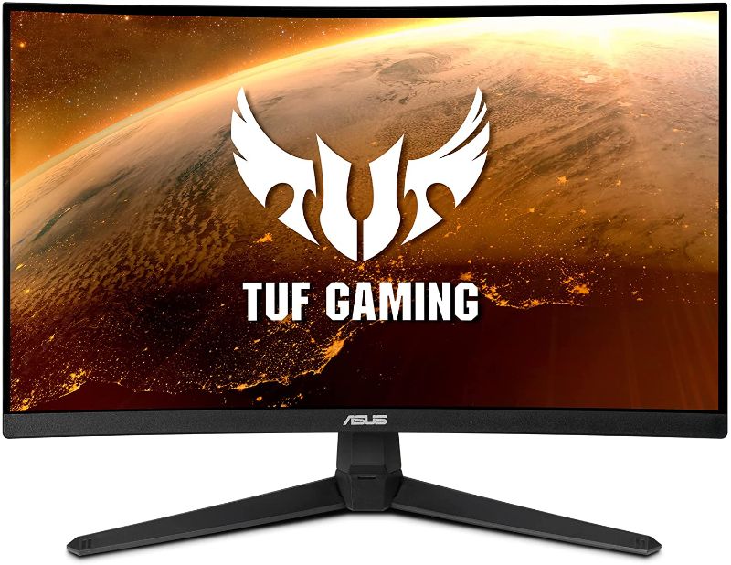 Photo 1 of ASUS TUF Gaming 23.8” 1080P Curved Gaming Monitor (VG24VQ1B) - Full HD, 165Hz (Supports 144Hz), 1ms, Extreme Low Motion Blur, Speakers, Adaptive-sync/FreeSync Premium, Eye Care, DisplayPort, HDMI
