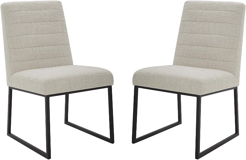 Photo 1 of Amazon Brand – Rivet Decatur Modern Upholstered Dining Chair, Set of 2, 21"W, Stucco

