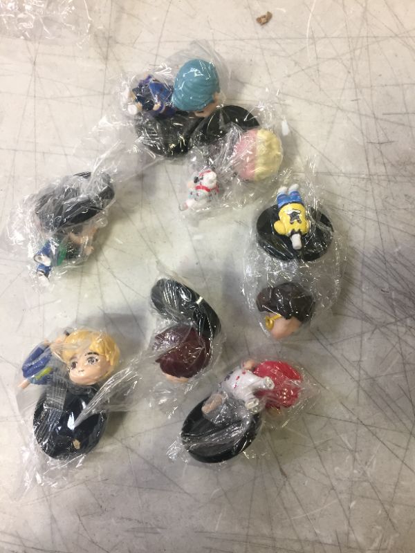 Photo 2 of 7PCS BTS cake toppers set fingure Characters set of Action Figure Toys Cake Toppers for bts birthday party supplies

