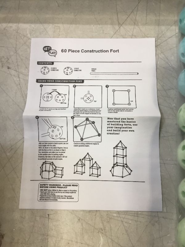 Photo 1 of 60 Piece Construction Fort Toy