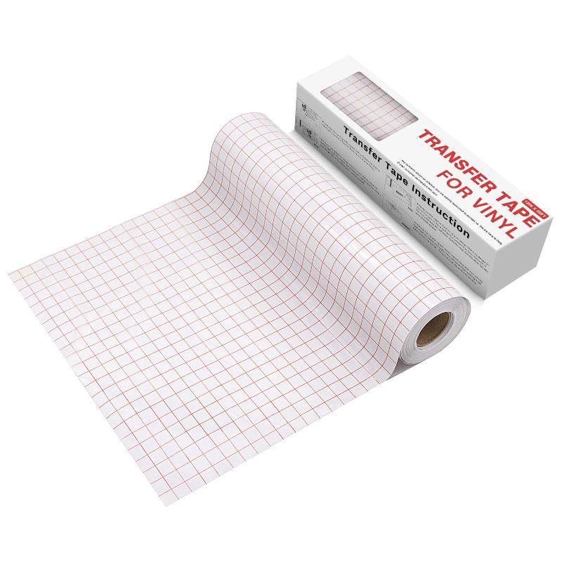 Photo 1 of acerich clear transfer tape for vinyl, 6"x50ft w/red transfer paper tape roll