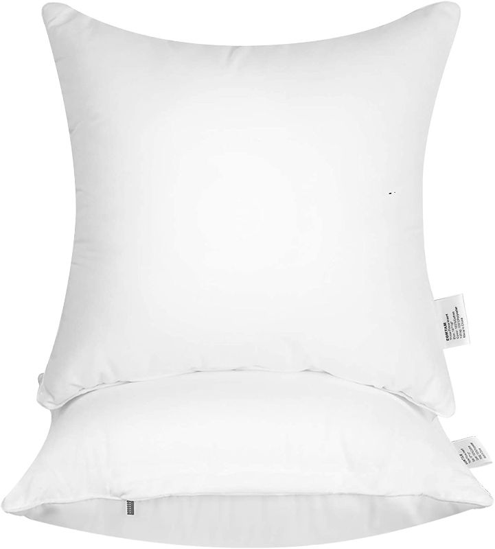 Photo 1 of 16x16 Pillow Inserts Pack of 2 ,Throw Pillow Inserts with 100% Cotton Cover (16'' x 16'',2Pack)
