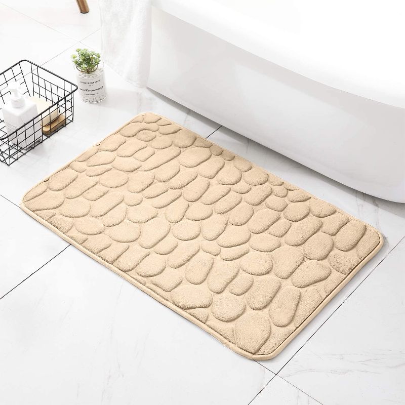 Photo 1 of Bath Rugs Mat Bathroom Floor Mat Set Memory Foam Bathmat Non Slip Washable Carpet Size: 31.4" X19.6"
