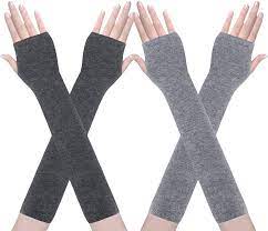 Photo 1 of Amandir 1-4 Pairs Long Fingerless Gloves for Women---SET OF 2---