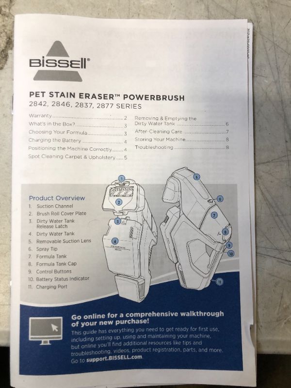 Photo 4 of Bissell Pet Stain Eraser™ PowerBrush Plus Portable Carpet Cleaner
