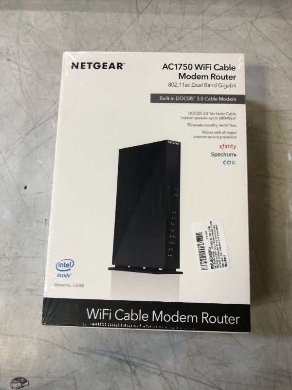 Photo 3 of NETGEAR C6300-100NAS AC1750 (16x4) DOCSIS 3.0 WiFi Cable Modem Router Combo (C6300) Certified for Xfinity from Comcast, Spectrum, Cox, Cablevision & more,Black
