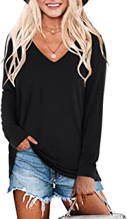 Photo 1 of Beluring Womens Summer V Neck Shirts Casual Short/Long Sleeve Loose Tops T-Shirt XL