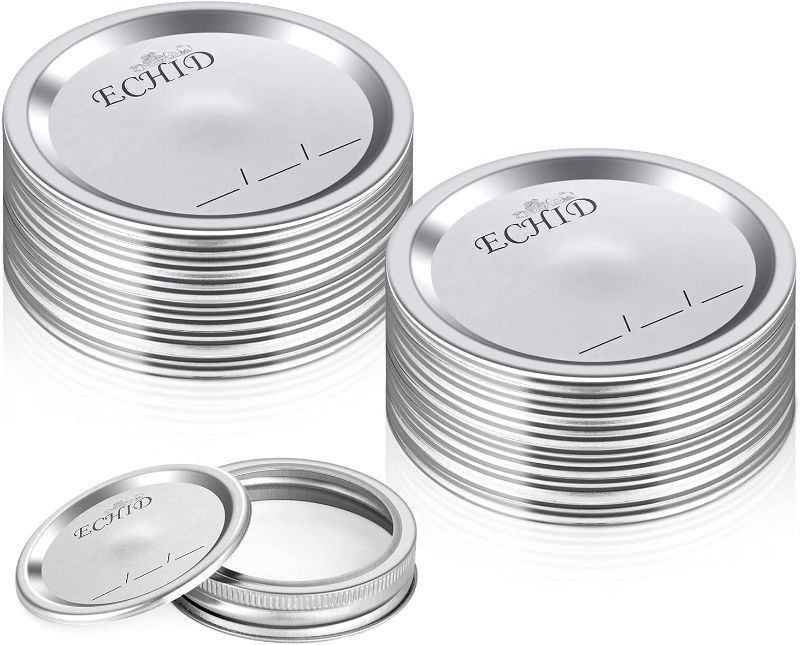 Photo 1 of 60 Pcs Canning Lids Regular Mouth for Ball, Kerr Jars - Split-Type Metal 70mm Mason Jar Lids for Canning - Food Grade Material, 100% Fit & Airtight for Regular Mouth Jars