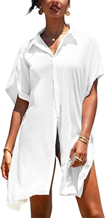 Photo 1 of CUPSHE Women's Button Front Shirt Kimono Knee Length Cover up---SMALL---
