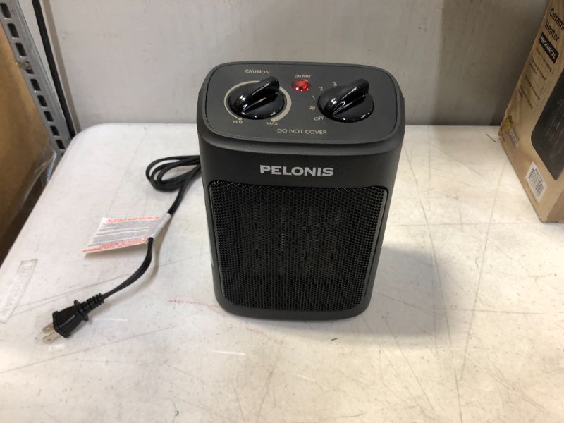 Photo 2 of Pelonis 1500W Ceramic Fan-Forced Electric Space Heater, PSH10C2ABB, Black
