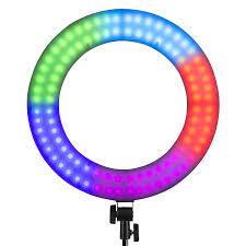 Photo 1 of Weeylite WE-10 Dimmable 18'' RGB LED Ring Light with 17 Lighting Effects--MISSING BATTERIES---COULD NOT TEST---
