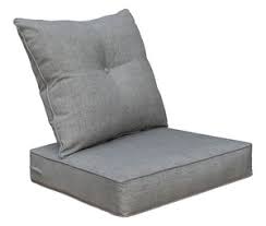 Photo 1 of Bossima Indoor/Outdoor Deep Seat Chair Cushion Set, 1 Seat Cushion and 1 Back Cushion Light Grey