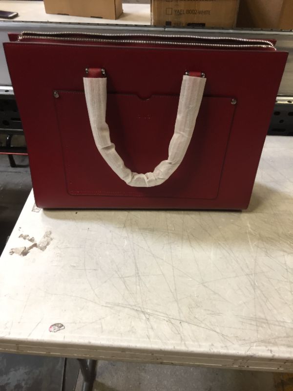 Photo 1 of CLUCI Women Leather Briefcase 15.6 Inch Laptop Work Tote Bag---ON THE EDGE OF THE BACK SIDE THE PURSE HAS A PART THATS RIPPED OFF---THE CASE/COVER IS DIRTY AND RIPPED
