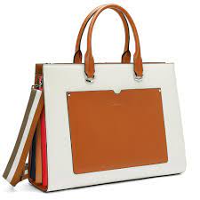 Photo 1 of CLUCI Women Leather Briefcase 15.6 Inch Laptop Work Tote Bag---ON THE EDGE OF THE BACK SIDE THE PURSE HAS A PART THATS RIPPED OFF---THE CASE/COVER IS DIRTY AND RIPPED
