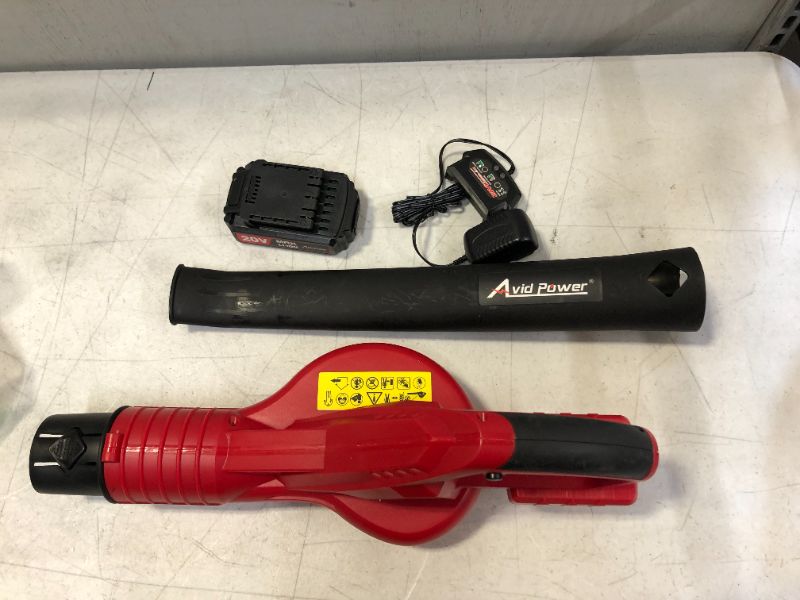 Photo 1 of AVID POWER Cordless Leaf Blower, 20V MAX Lithium Battery Powered Cordless Sweeper Light Duty with 130 MPH Output, 2.0 Ah Battery & Charger Included, ACVB220
