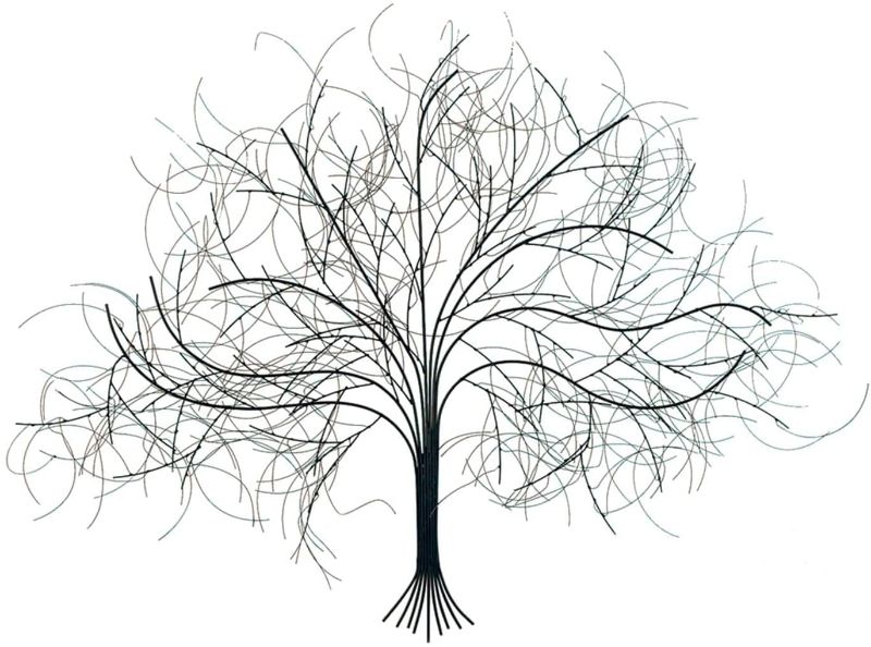 Photo 1 of 31 x 38 inches wall art décor tree metal color black 