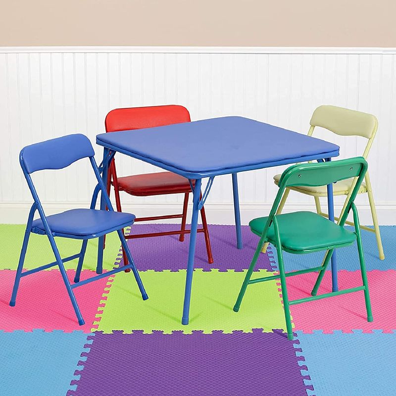 Photo 1 of Flash Furniture Kids Colorful 5 Piece Folding Table and Chair Set
