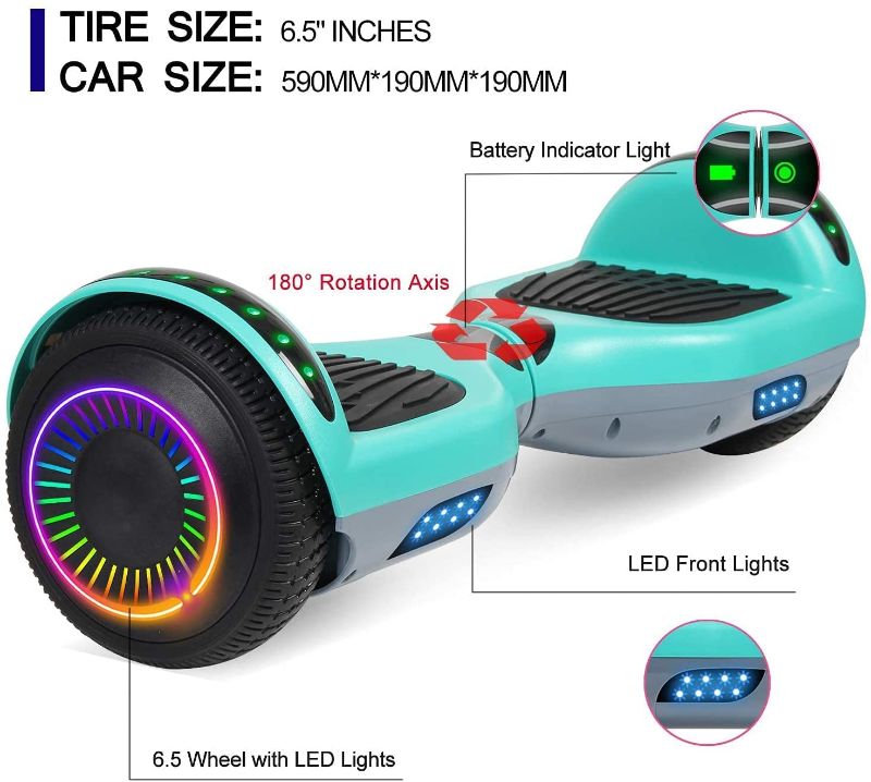 Photo 1 of EPCTEK Hoverboard,6.5" Two-Wheel Self-Balancing Hover Board with Bluetooth Speakers and Fashion LED Lights for Kids
