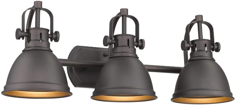 Photo 1 of Emliviar 3-Light Vanity Light Fixture, Oil Rubbed Bronze Finish with Metal Shade, 4054 ORB
