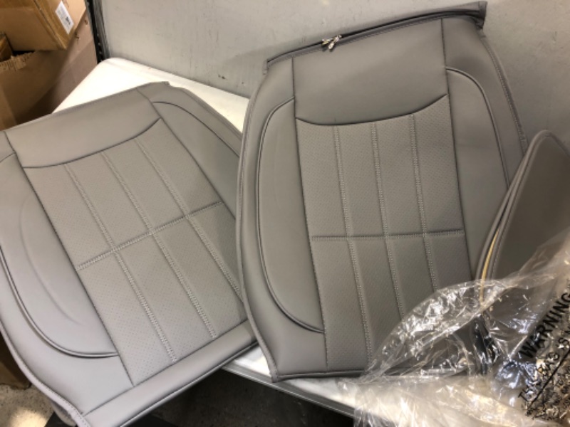 Photo 2 of AOOG Leather Car Seat Covers, Leatherette Automotive Vehicle Cushion Cover for Cars SUV Pick-up Truck, Universal Non-Slip Vehicle Cushion Cover Waterproof Protectors Interior Accessories, Front Pair
