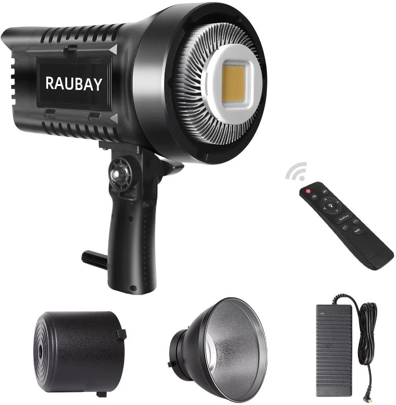 Photo 1 of ?100W COB? RAUBAY LED Photography Lighting with Bowens Mount, Video Studio Lights with Batteries Compartments & Handles & Remote Control for Indoor & Outdoor Shooting, Filming - CLP100W
