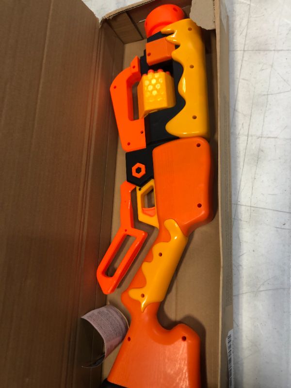 Photo 2 of NERF Roblox Adopt Me!: Bees! Lever action dart blaster, rotating 8-dart drum, 8 elite darts, code to unlock virtual item in game
