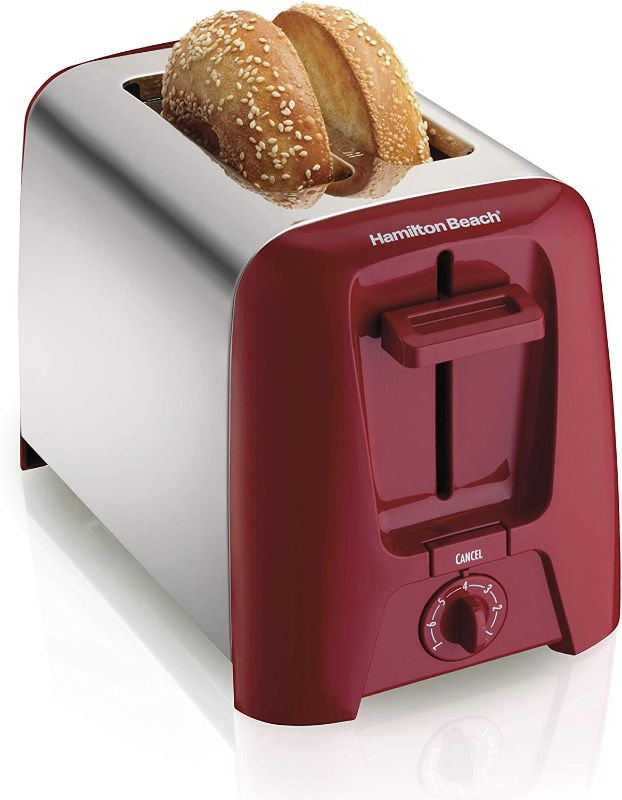 Photo 1 of Hamilton Beach Extra-Wide Slot Toaster with Shade Selector, Auto-Shutoff, Cancel Button and Toast Boost, 2-Slice, Red
