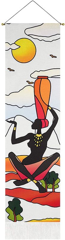 Photo 1 of Black Girl Tapestry African American Women in the Mountains Tapestry Black Women Landscape Tapestry Black Art Tapestry Wall Hanging for Room(Multicolor B, 12.8 x 51.2 inches) 2 pack 
