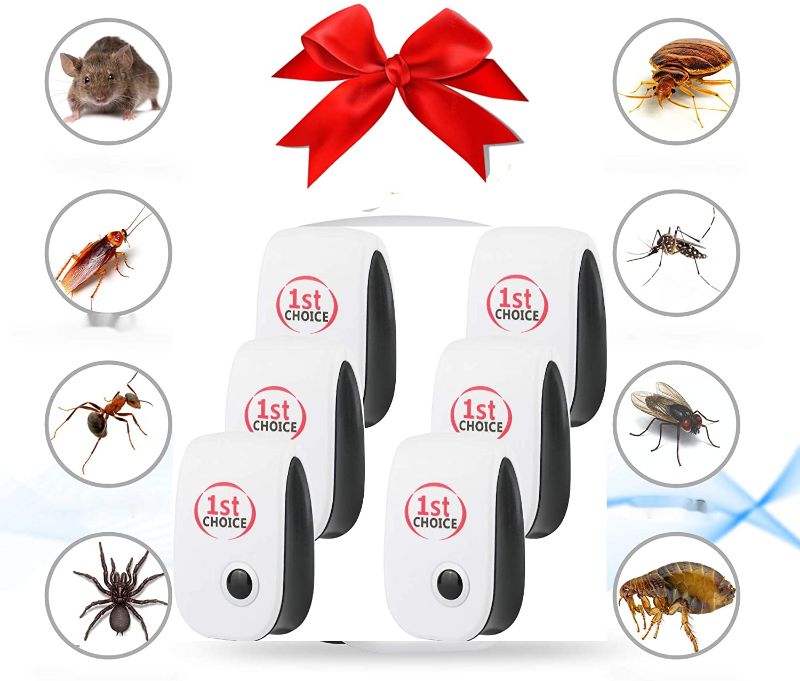 Photo 1 of Ultrasonic Pest Repeller Indoor, 6 Pack Mouse Repellent for Home Office Kitchen Warehouse Garage Restaurant Outdoor, Pest Control for Mole Mice Rodent Mosquito Repellent Electronic plug in