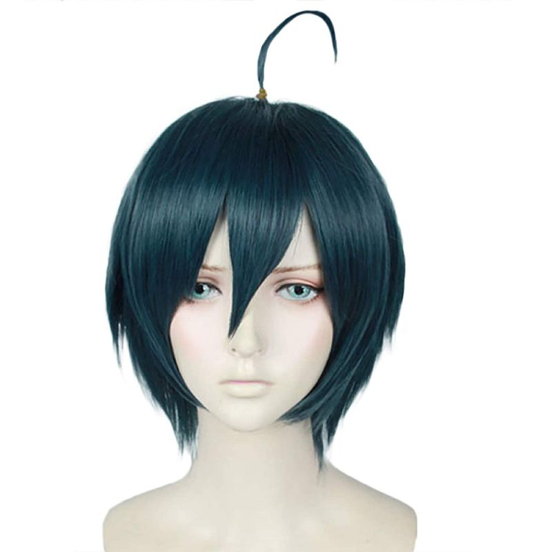 Photo 1 of ANOGOL Wig Cap+ Dark Green Color wig Short Straight Halloween Cosplay Wig for movie
