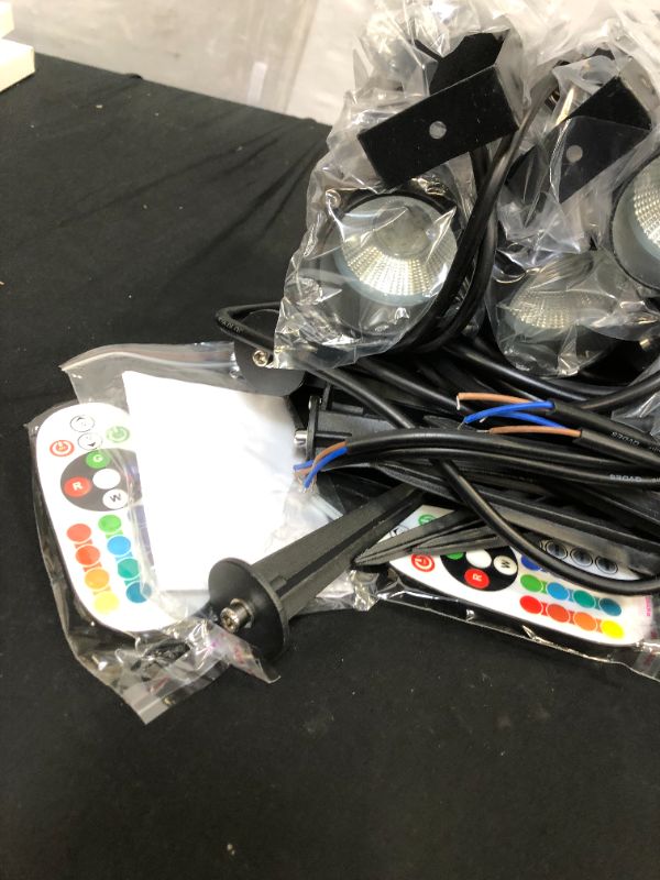 Photo 5 of --new brand open for photo---Junview RGB Color Changing Landscape Lights with Connectors 12V-24V 8W Low Voltage Remote Control RGB LED Landscape Lighting IP66 Waterproof Yard Garden Outdoor Spotlights (10Pack with Connectors)
