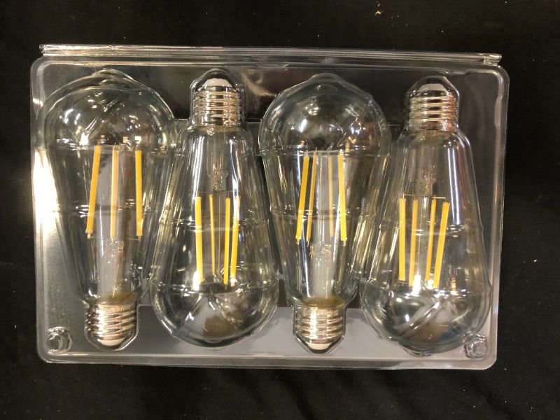 Photo 2 of 4-Pack Vintage 8W ST64 LED Edison Light Bulbs 100W Equivalent, 1400Lumens, 5000K Daylight White, E26 Base LED Filament Bulbs, CRI 90+, Antique Glass Style Great for Home, Bedroom, Office, Non-Dimmable
