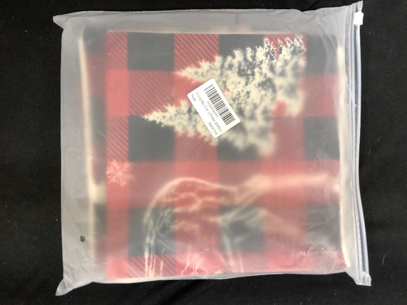 Photo 2 of BPQ Christmas Throw Pillow Covers 18x18 Set of 4, Red Buffalo Plaid Pillow Covers, Xmas Tree Deer Pillow Cases, Merry Christmas Home Decorations, Farmhouse Truck Pillow Covers for Sofa Couch
