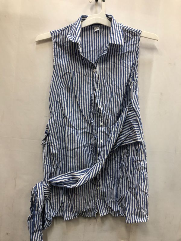 Photo 1 of WOMEN'S MEDIUM SUMMER COLLAR BUTTON DOWN DRESS WITH LONG WRAP BELT SLEEVELESS SHORT LENGTH