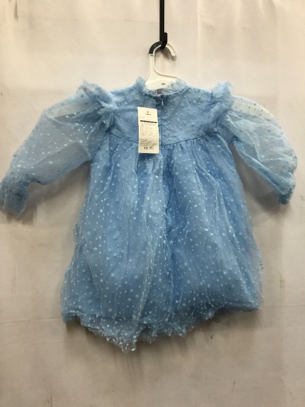 Photo 2 of GIRLS SIZE 4T BLUE LONG SLEEVE SHEER DRESS