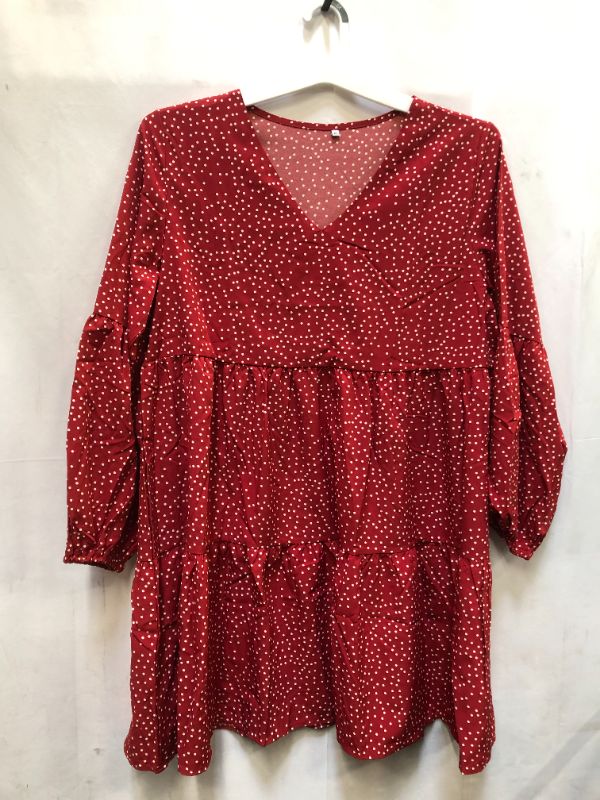 Photo 1 of WOMEN'S XL DRESS SHORT LENGTH LONG SLEEVE V NECK POLKA DOTS