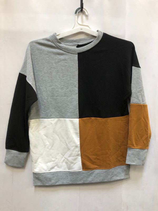 Photo 1 of MEN'S MEDIUM PULL OVER SWEATER BLOCK SOLID BROWN/WHITE/BLACK