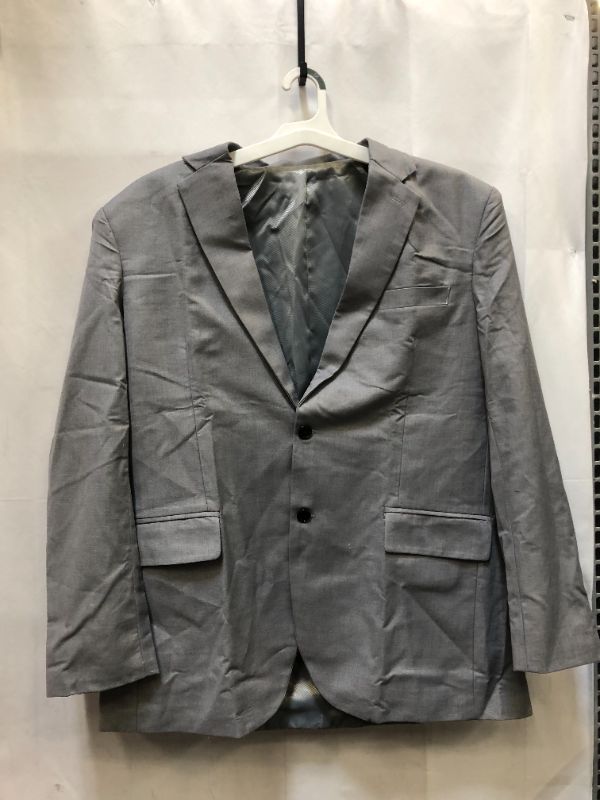 Photo 3 of MEN'S 5PCS SUIT SET JACKET-VEST-PANTS-TIE-HANKERCHIEF GREY SIZE 40 PANTS 3XL JACKET 3XL VEST PURPLE TIE