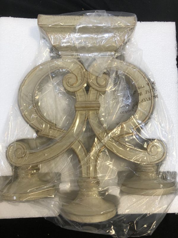 Photo 2 of Antique Resin Candle Holder W/3 Arms,Fit 3.1" Candle, 11.8" H Candle Holders ,Ideal for LED & Pillar Candles, Gifts for Wedding,Party, Home, Spa, Reiki, Aromatherapy,Votive Candle Gardens.
