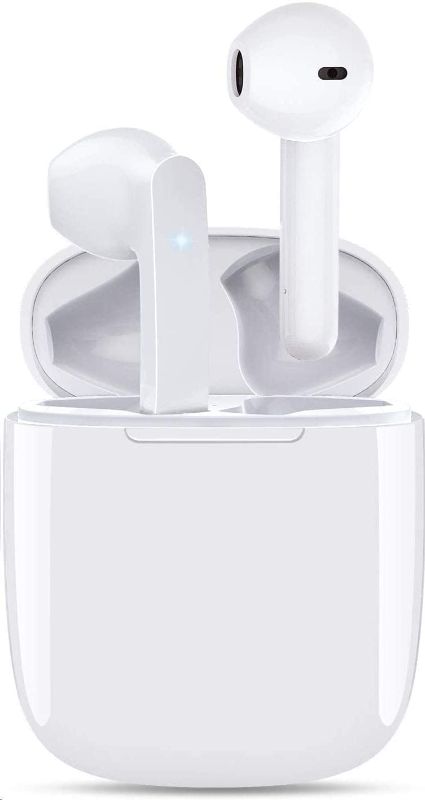Photo 1 of Bluetooth 5.0 Wireless Earbuds,Earbuds with Charging Case,in-Ear Earphones,Headsets with Mic,Deep Bass Earbuds,Noise Cancelling Headphones,Waterproof Earbuds,Ear Buds for iPhone/Android… (White)
