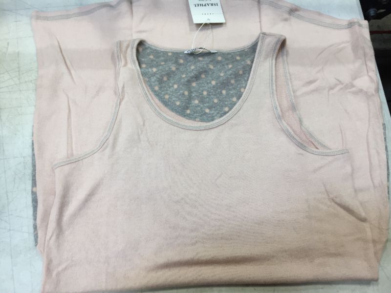 Photo 1 of Israphel Women's Sleeveless Soft Pajama Pink Grey Sleepwear shirt for Women SIZE LARGE