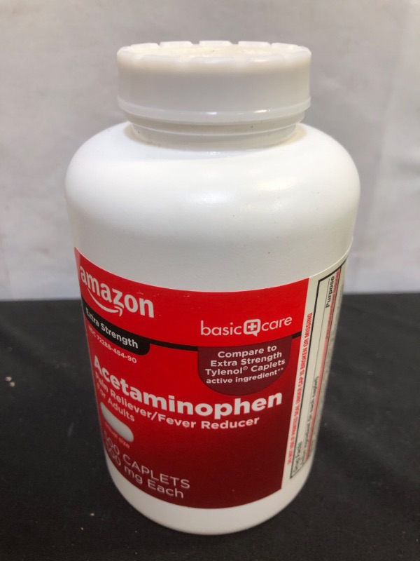 Photo 2 of Amazon Basic Care Extra Strength Pain Relief, Acetaminophen Caplets, 500 mg, 500 Count (Pack of 1)
EXP - 12 - 2022 