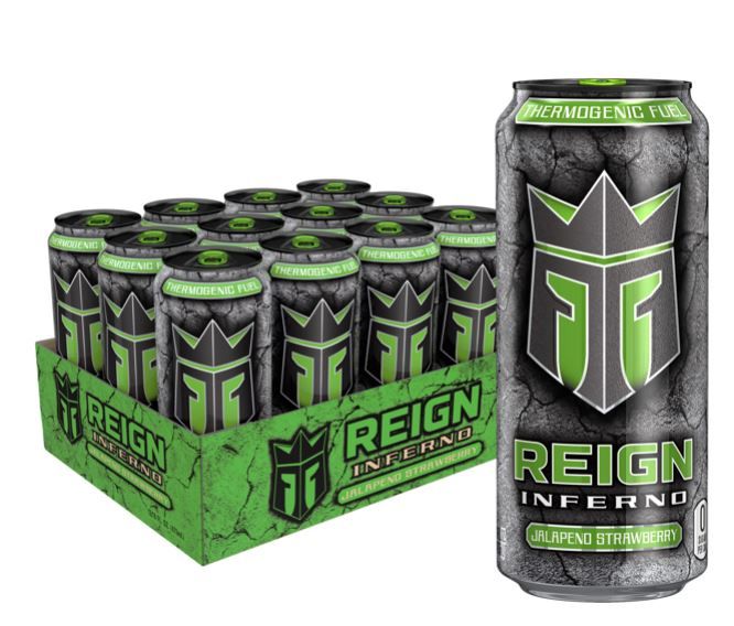 Photo 1 of (12 Cans) Reign Total Body Fuel Inferno Energy Drink, Jalapeno Strawberry, 16 Fl Oz FRESHEST BY 2/2022
